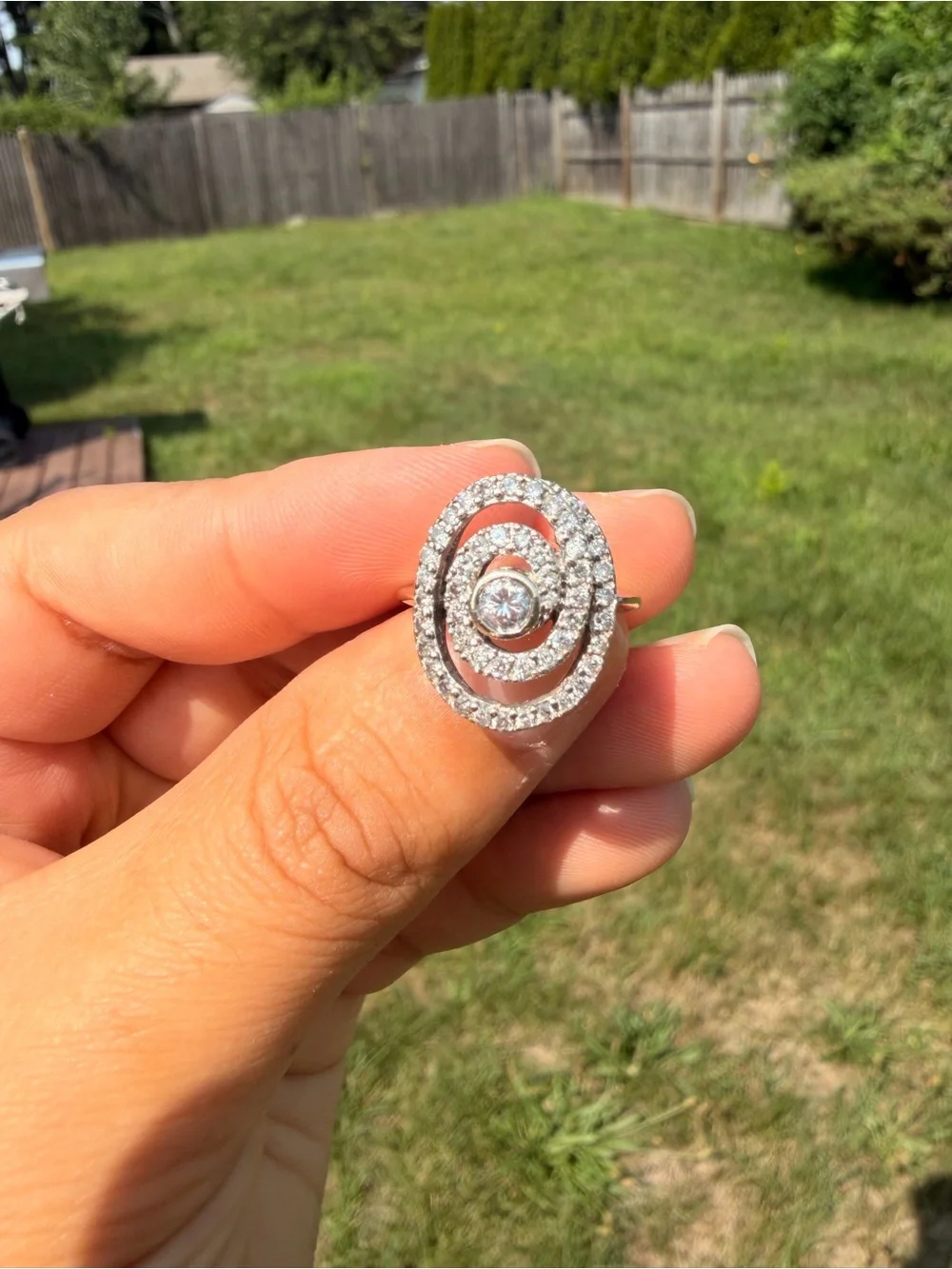 14k White Gold .87 Ctw Natural Diamond Vintage BH By Effy Ring Size 5.75.